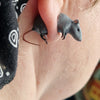 Hand Painted Rat Earrings – 3D Printed Resin Rodent Jewellery, Cute Animal Earrings