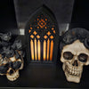 Gothic Book Nook with Tea Light | Black & Transparent Red Hidden Storage | Magnetic Fastening, Secret Compartment, 201mm High