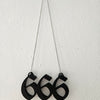 The 666 Hanging Ornament – Gothic Silhouette Art – 3D Printed Wall & Hanging Decor