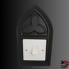 Gothic Cathedral Window Light Switch Surround | Trefoil Arch Switch Plate Frame | Medieval Revival Home Decor